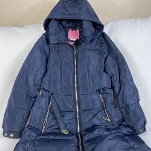 Kate Spade Navy Blue Belted Puffer Jacket Excellent Condition